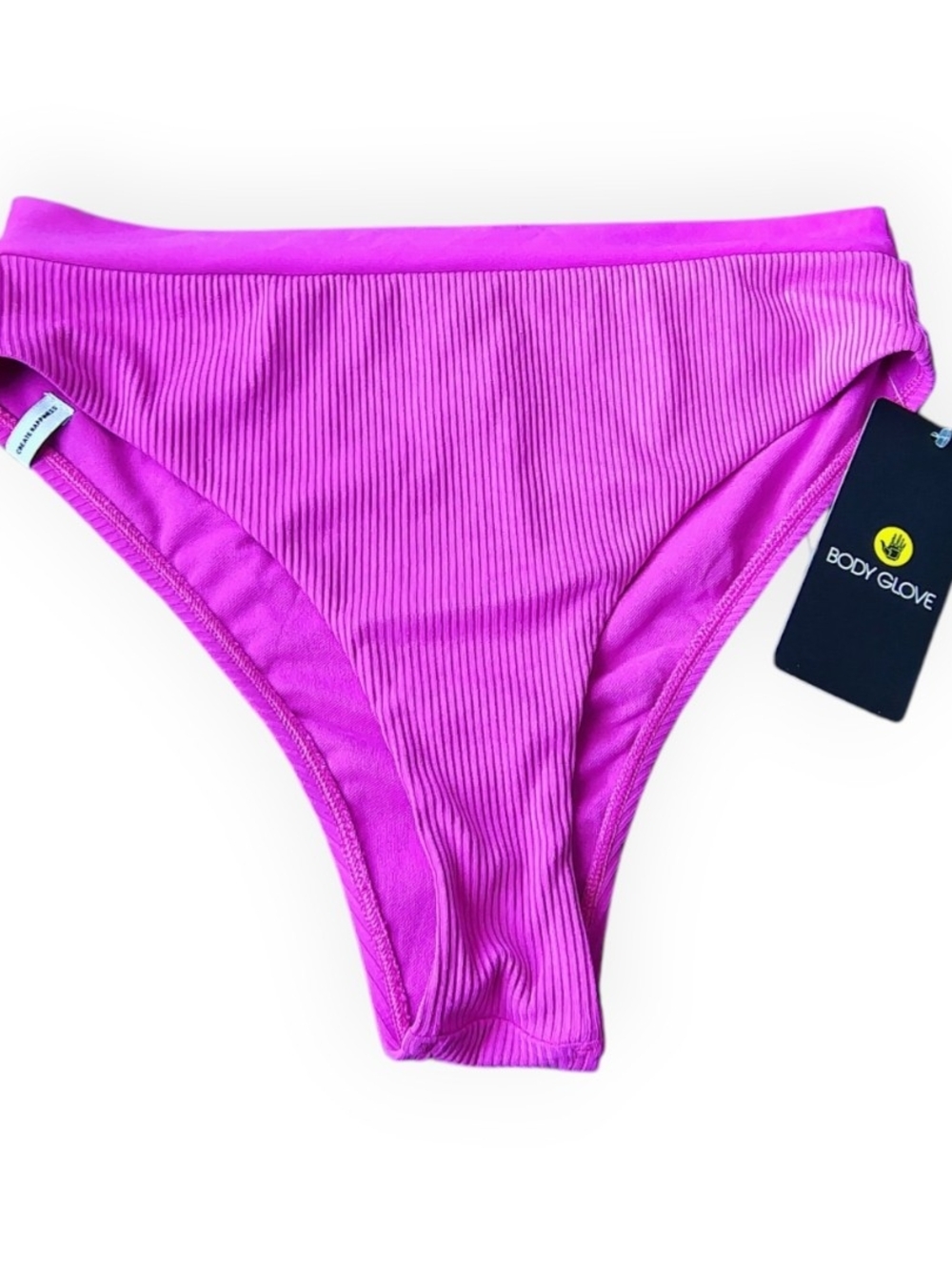 Body Glove Ribbed High-Cut Bikini Bottom - Bright Fuchsia Pink